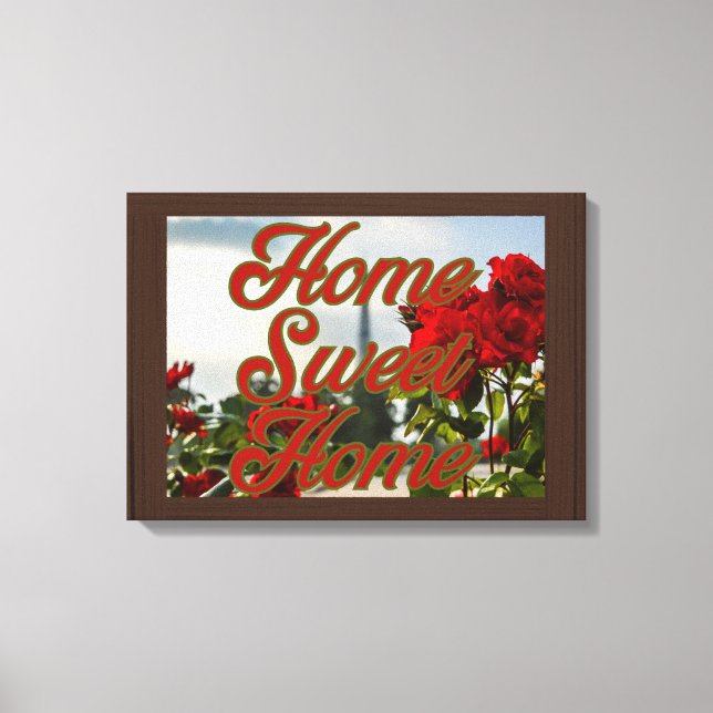 Toile Home Sweet Home Floral Wall Art (Recto)