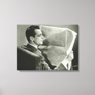 Toile Homme d'affaires lisant le journal
