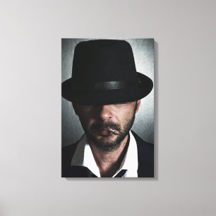 Toile Homme rétro fumeur