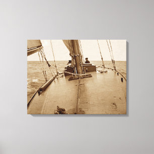 Toile Homme seul Cirque 1910 Bateau à voile Sepia