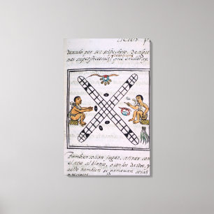 Toile Hommes aztèques jouant Patoli
