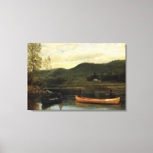Toile Hommes d'Albert Bierstadt en deux canots, 1866