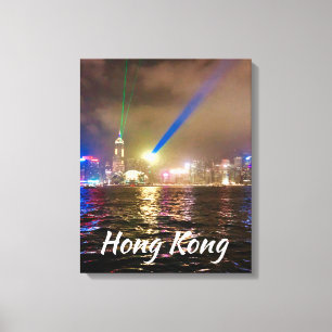 Toile Hong Kong nuit lumière ville skyline Voyage modern