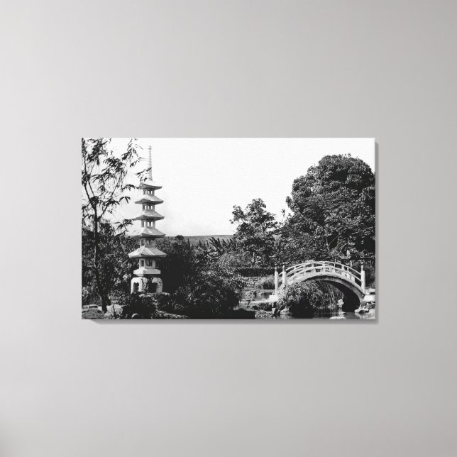 Toile Honolulu, Hawaii - Vue sur les jardins de Moanolua (Recto)