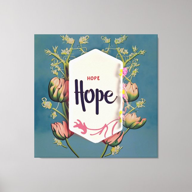 Toile Hope Blooms - Elegant Floral Typography  (Recto)