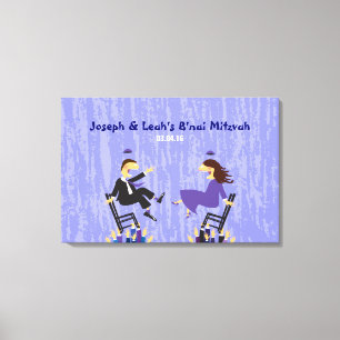 Toile Hora Chair Dance B'nai B'not Mitzvah Sign-In Board
