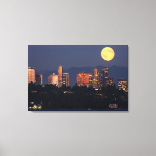 Toile Horizon de Bellevue depuis le lac Washington au cr
