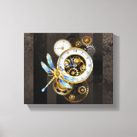 Horloge à vapeur avec libellule mécanique