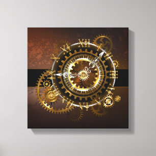 Toile Horloge Steampunk avec des engrenages anciens
