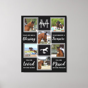 Toile Horse Memorial Black 6 Photo Collage