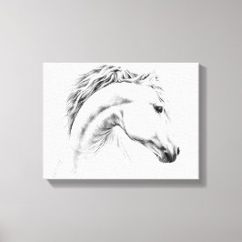 Toile Horse portrait drawing equestrian art