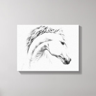 Toile Horse portrait drawing equestrian art