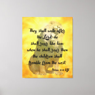 Toile Hosea 11:10 Bible Verse Lion Canvas Mur Art
