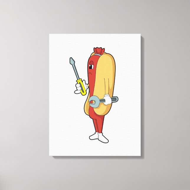 Toile Hotdog en mécanique avec outil (Recto)
