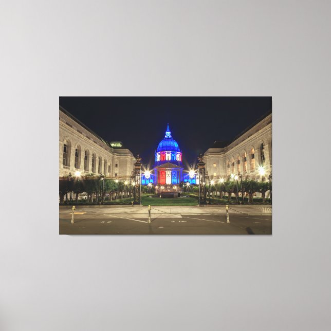 Toile Hôtel de ville rouge, blanc et bleu (Recto)