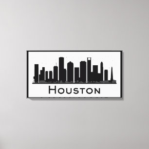 Toile Houston, le Texas horizon noir et blanc de   de