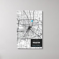 Houston, Texas City Map + Marquer Votre Emplacemen