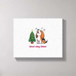 Toile Howl-iday Cheer Beagle Avec Un Design D'Arbre De N