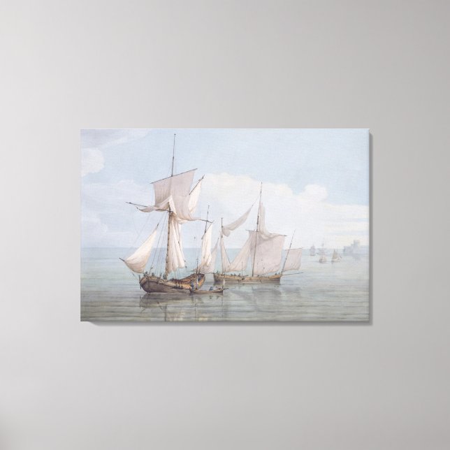 Toile Hoy and a Lugger with other shipping on a Calm S (Recto)