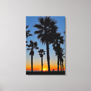 Toile Huntington Beach Sunset Palms - John Minar