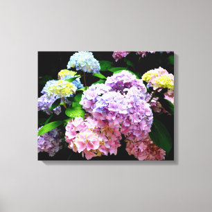 Toile Hydrangea garden, rose, bleu, purple floral