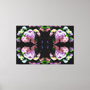Toile Hydrangea garden, rose, bleu, purple floral