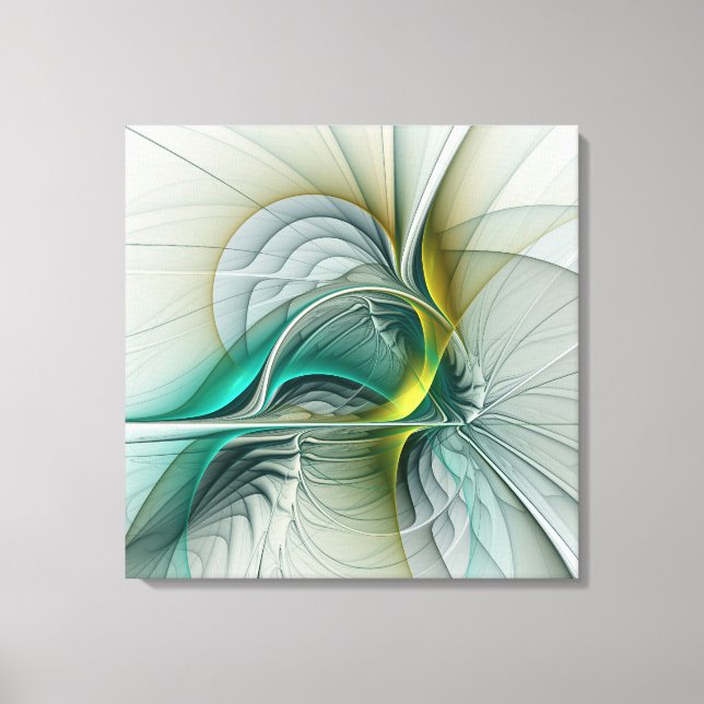 Toile Hypnotique Abstrait Golden Turquoise Turquoise Fra (Recto)