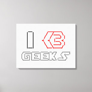 Toile I Heart Geeks ASCII ART