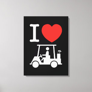 Toile I Heart (Love) Golf Cart