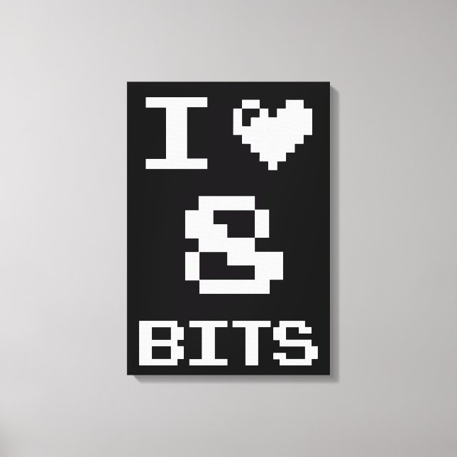 Toile I Love 8 Bits, gamer design geek (Recto)