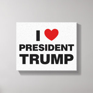 Toile I Love Président Trump Heart