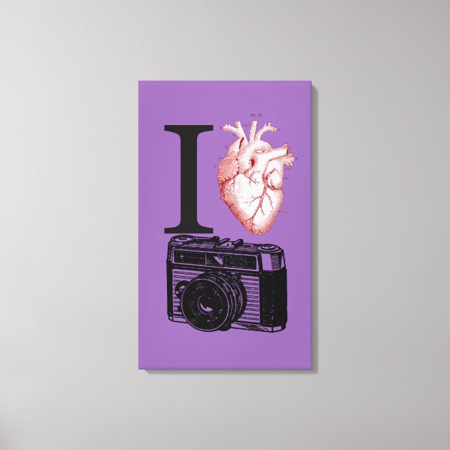Toile I Love Vintage Camera Photography Canvas Imprimer (Recto)