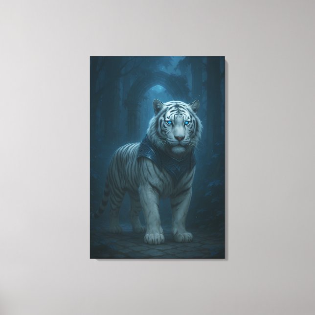Toile Ice Spirit White Tiger – Mystic Guardian of Calm P (Recto)