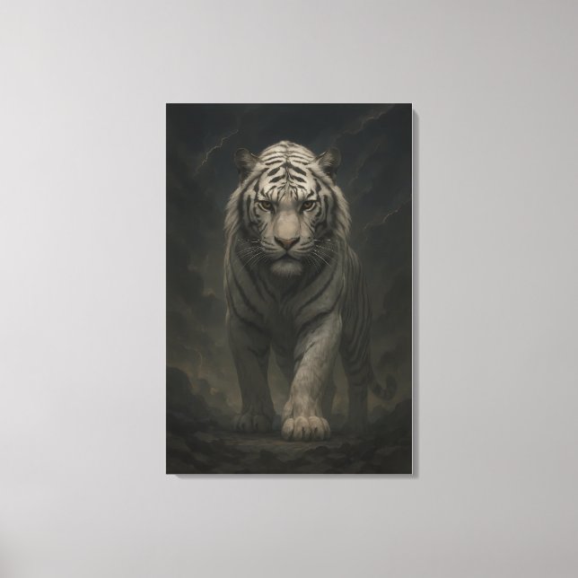 Toile Ice Spirit White Tiger – Mystic Guardian of Calm P (Recto)