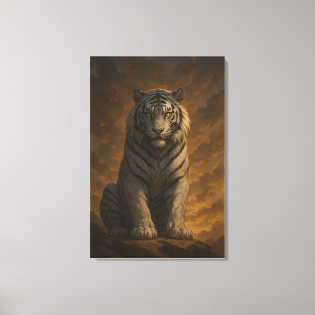 Toile Ice Spirit White Tiger – Mystic Guardian of Calm P (Recto)