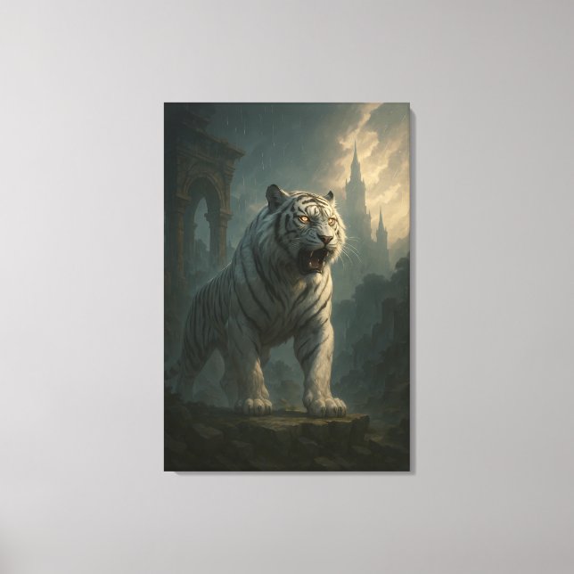 Toile Ice Spirit White Tiger – Mystic Guardian of Calm P (Recto)