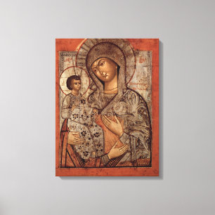 Toile Icône de la Vierge bénie avec trois mains
