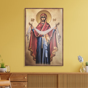 Toile Icône de la Vierge Marie