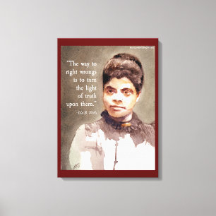 Toile Ida B Wells et citation "Juste et faux"
