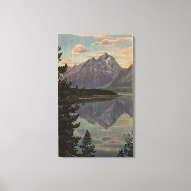 Toile Idaho - Grande Teton Réflexion sur Jackson Lake (Recto)