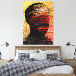 Toile Identité Fragmentée – Art Abstrait Coloré de Fil