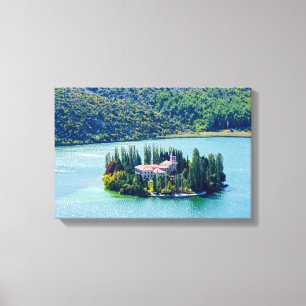 Toile Île du monastère de Visovac dans le parc national