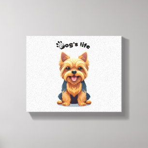 Toile Illustration amusante de Terrier du Yorkshire dans
