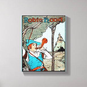 Toile Illustration Antique de Robin des Bois et ses Joye