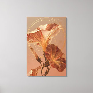 Toile Illustration botanique de calla lily orange brûlé