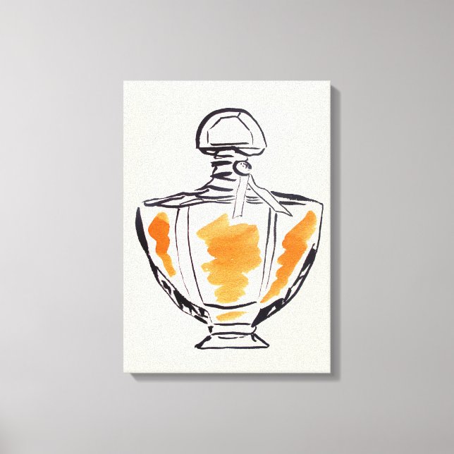 Toile Illustration d'aquarelle de mode de bouteille de p (Recto)