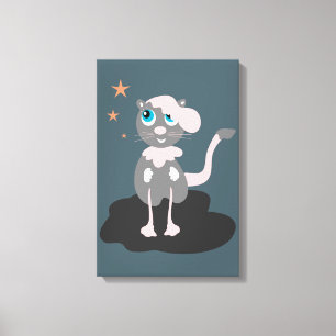 Toile Illustration de chat pour enfants, chaton de dessi