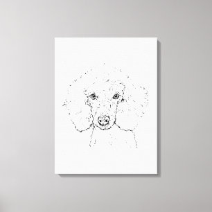 Toile Illustration de chien caniche mignon, dessinée à l