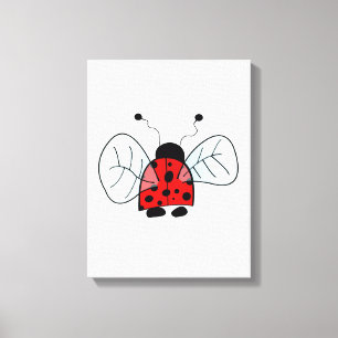 Toile Illustration de coccinelle mignonne