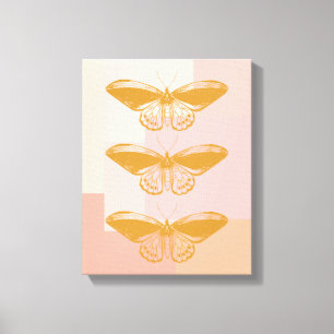 Toile Illustration de la nature papillon en rose   Cute